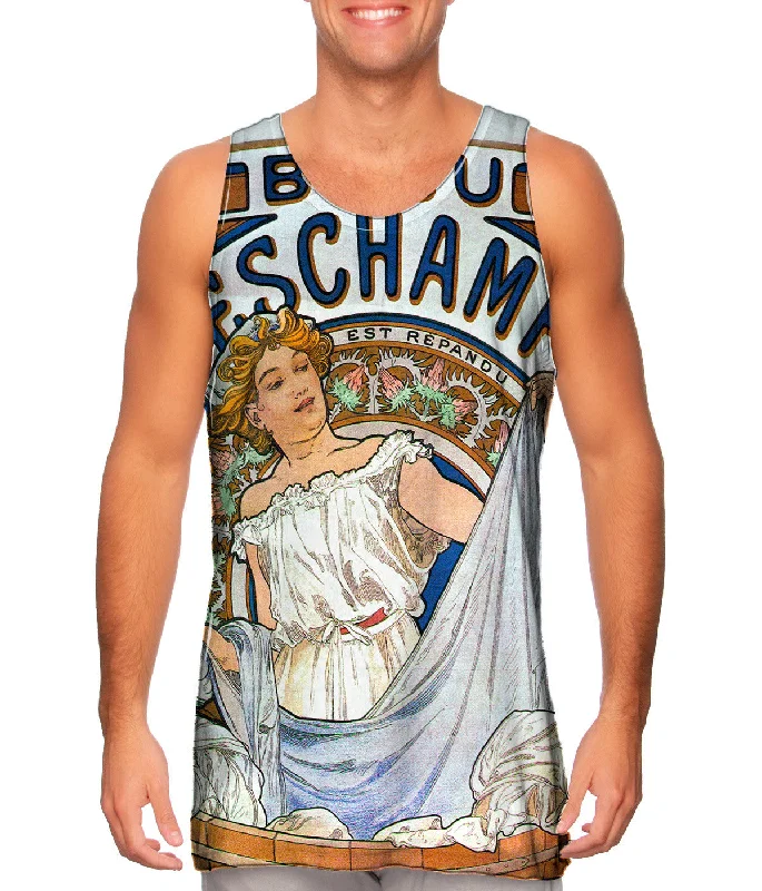 Plus Size Women's Criss - Cross Back Tank Tops in Neon ColorsAlphonse Mucha - "Bleu Deschamps" En Vente Ici (1897) Plus Size Women's Criss - Cross Back Tank Tops in Neon ColorsAlphonse Mucha - "Bleu Deschamps" En Vente Ici (1897)