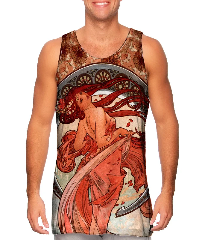 V - Neck Women's Moisture - Wicking Tank Tops for RunningAlphonse Mucha - "Dance" (1898) V - Neck Women's Moisture - Wicking Tank Tops for RunningAlphonse Mucha - "Dance" (1898)