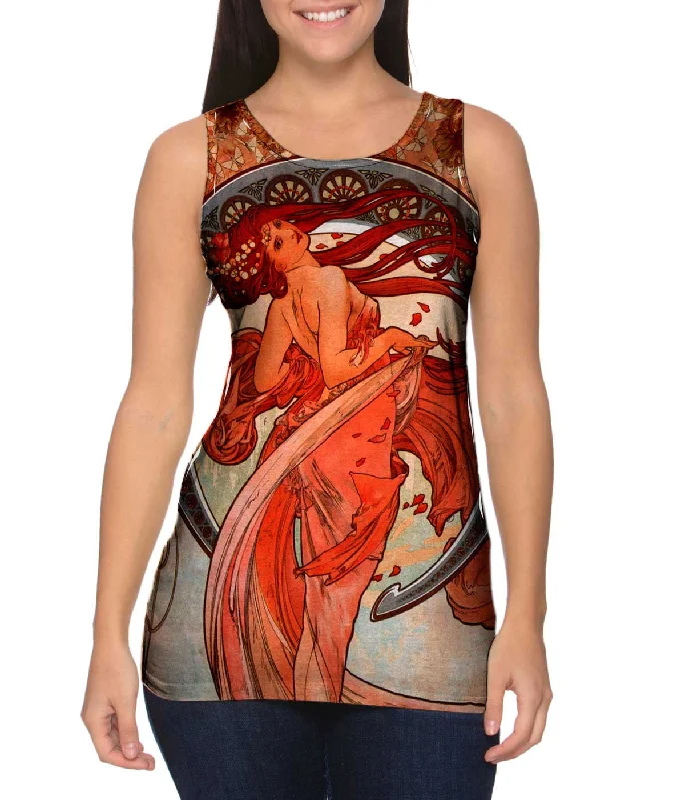 Women's Sleeveless Ribbed Tank Tops for a Trendy LookAlphonse Mucha - "Dance" (1898) Women's Sleeveless Ribbed Tank Tops for a Trendy LookAlphonse Mucha - "Dance" (1898)