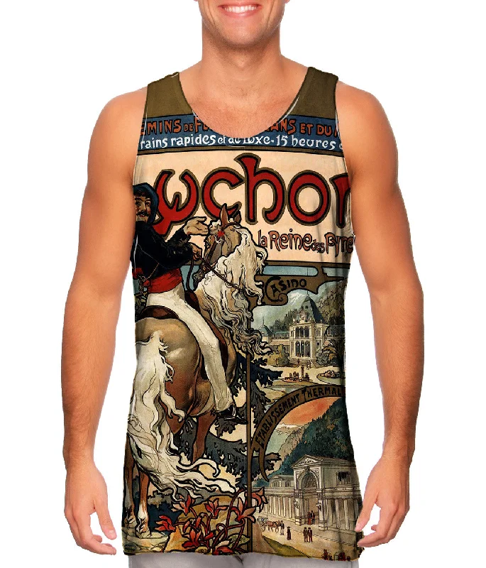 Plus Size Women's Puff - Sleeve Tank Tops in Pastel HuesAlphonse Mucha - "Luchon" (1985) Plus Size Women's Puff - Sleeve Tank Tops in Pastel HuesAlphonse Mucha - "Luchon" (1985)