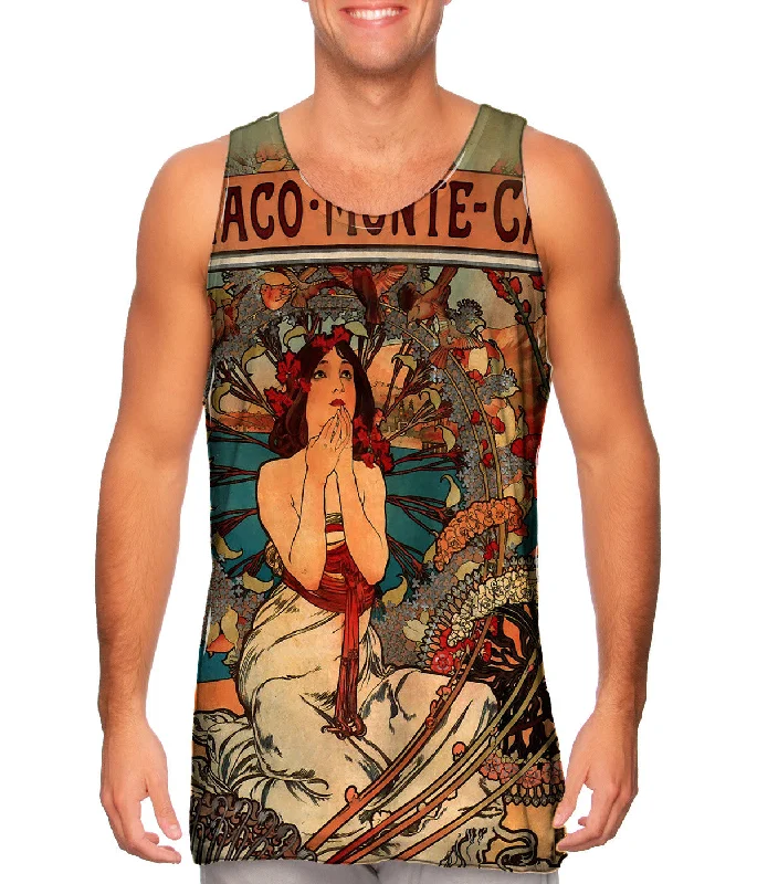 Women's Sleeveless Ribbed Tank Tops for a Trendy LookAlphonse Mucha - "Monaco Monte Carlo" (1897) Women's Sleeveless Ribbed Tank Tops for a Trendy LookAlphonse Mucha - "Monaco Monte Carlo" (1897)