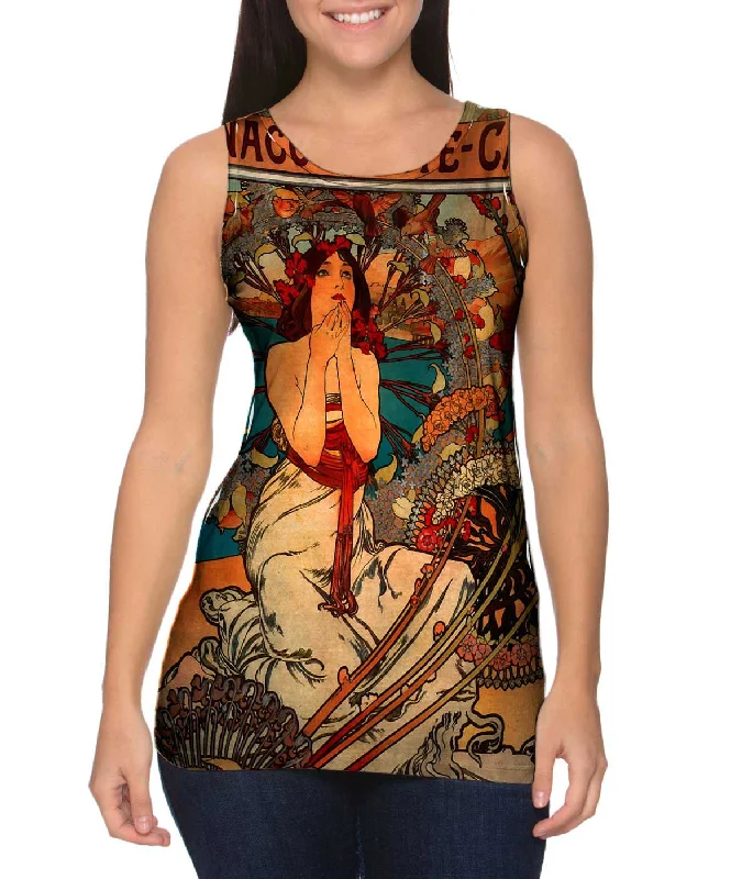 V - Neck Women's Moisture - Wicking Tank Tops for RunningAlphonse Mucha - "Monaco Monte Carlo" (1897) V - Neck Women's Moisture - Wicking Tank Tops for RunningAlphonse Mucha - "Monaco Monte Carlo" (1897)