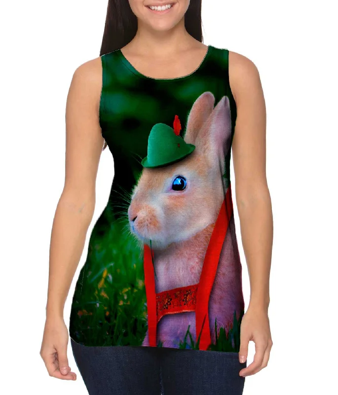 High - Neck Women's Silk Blend Tank Tops for a Luxurious FeelAlpine Hiker Bunny