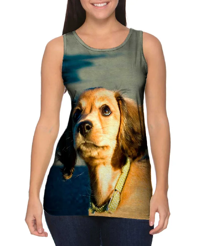 Plunge Neck Women's Seamless Tank Tops for a Smooth FitAmbitious Dachshund Puppy