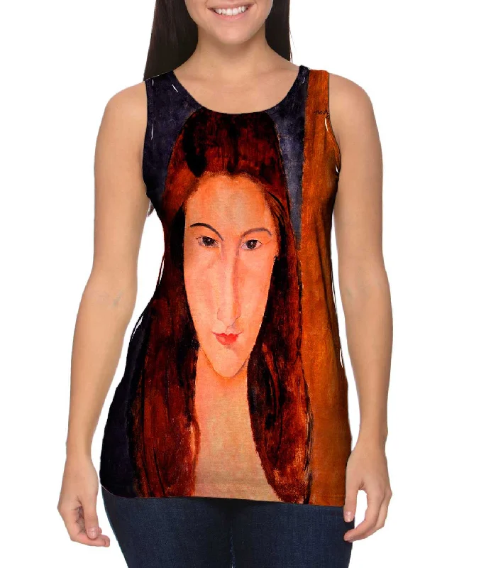 One - Shoulder Women's Rayon Blend Tank Tops for a Flowy LookAmedeo Modigliani - "Jeanne Hebuterne" (1919) One - Shoulder Women's Rayon Blend Tank Tops for a Flowy LookAmedeo Modigliani - "Jeanne Hebuterne" (1919)