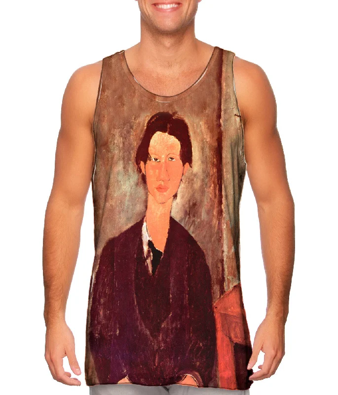 Women's Longline Tank Tops with Abstract PrintsAmedeo Modigliani - "Portrait of Chaim Soutine" (1916) Women's Longline Tank Tops with Abstract PrintsAmedeo Modigliani - "Portrait of Chaim Soutine" (1916)