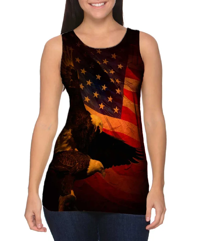 Women's Spaghetti Strap Tank Tops with Geometric PatternsAmerican Flight