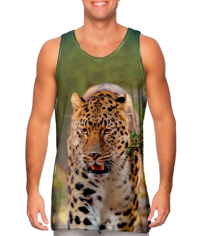 Plus Size Women's Embroidered Tank Tops in Boho StylesAmur Leopard Jungle