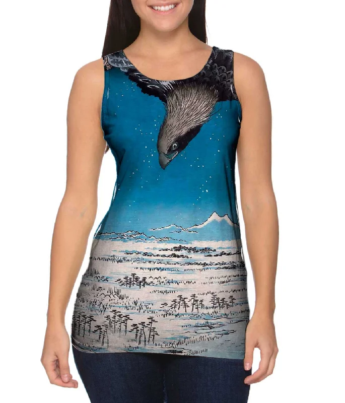 High - Neck Women's Silk Blend Tank Tops for a Luxurious FeelAndo Hiroshige - "Fukagawa Susaki And Jumantsubo" (1857)