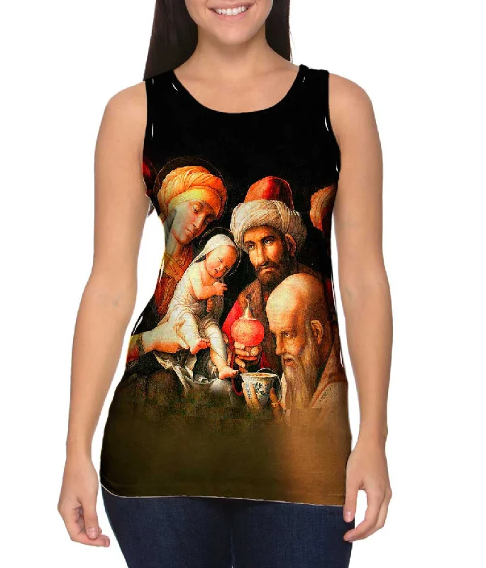 Plus Size Women's Glitter - Trimmed Tank Tops for Party NightsAndrea Mantegna - "Adoration of the Magi" (1500) Plus Size Women's Glitter - Trimmed Tank Tops for Party NightsAndrea Mantegna - "Adoration of the Magi" (1500)