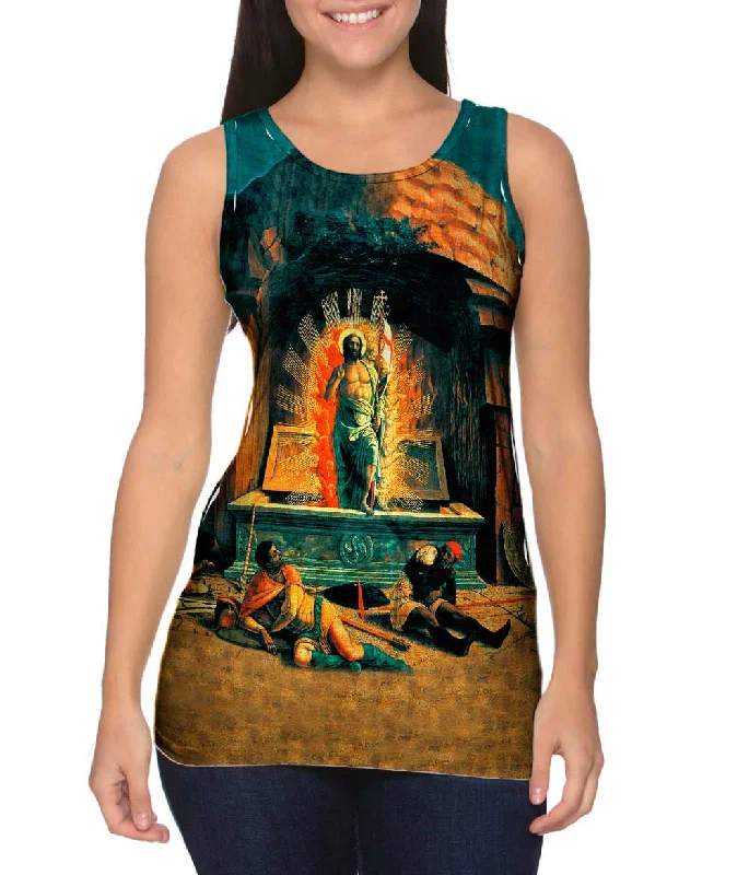 Mock Neck Women's Performance Tank Tops for CyclingAndrea Mantegna - "The Resurrection" (1459) Mock Neck Women's Performance Tank Tops for CyclingAndrea Mantegna - "The Resurrection" (1459)