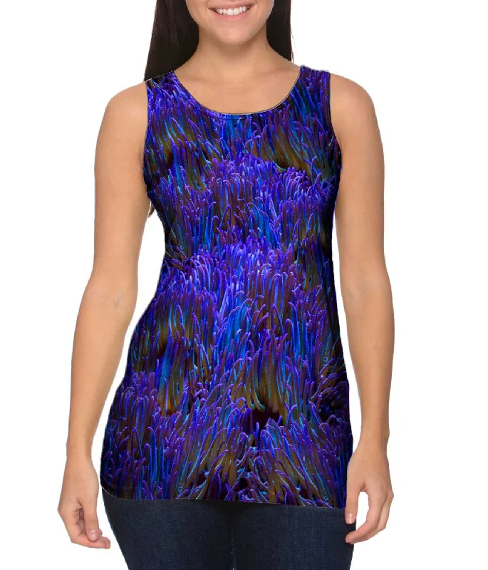 Plus Size Women's Glitter - Trimmed Tank Tops for Party NightsAnemone