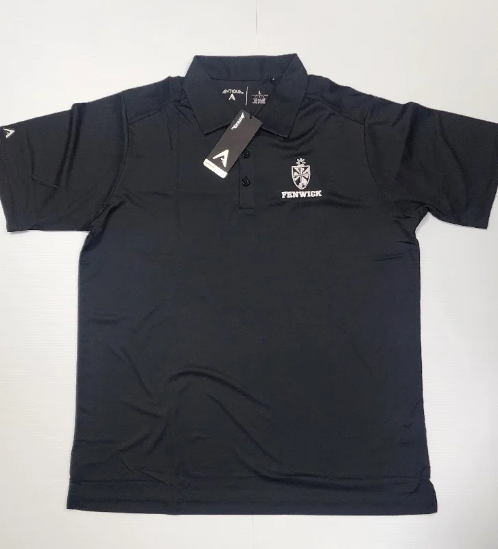 Fair - trade polo shirt supporting ethical productionNEW* Black Embroidered Shield & Fenwick Antigua Brand Golf Shirt Fair - trade polo shirt supporting ethical productionNEW* Black Embroidered Shield & Fenwick Antigua Brand Golf Shirt