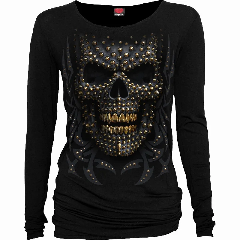Plus Size Women Long Sleeve Top for a Flattering and Comfortable FitBLACK GOLD - Baggy Top Black Plus Size Women Long Sleeve Top for a Flattering and Comfortable FitBLACK GOLD - Baggy Top Black