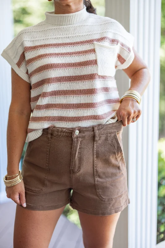Solid Color Women Shorts in Bright Hues for a Bold StatementFall Daze Brown Denim Shorts Solid Color Women Shorts in Bright Hues for a Bold StatementFall Daze Brown Denim Shorts