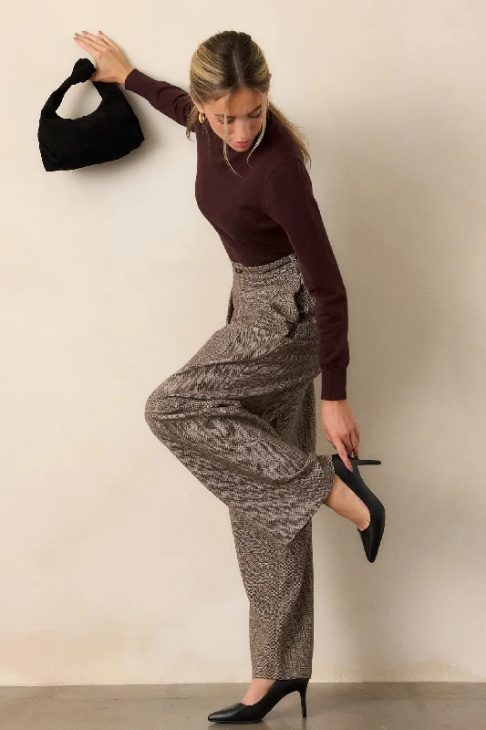 Mock Neck Women Long Sleeve Top for a Modern AestheticComfortable Charm Dark Brown Turtleneck Sweater Mock Neck Women Long Sleeve Top for a Modern AestheticComfortable Charm Dark Brown Turtleneck Sweater