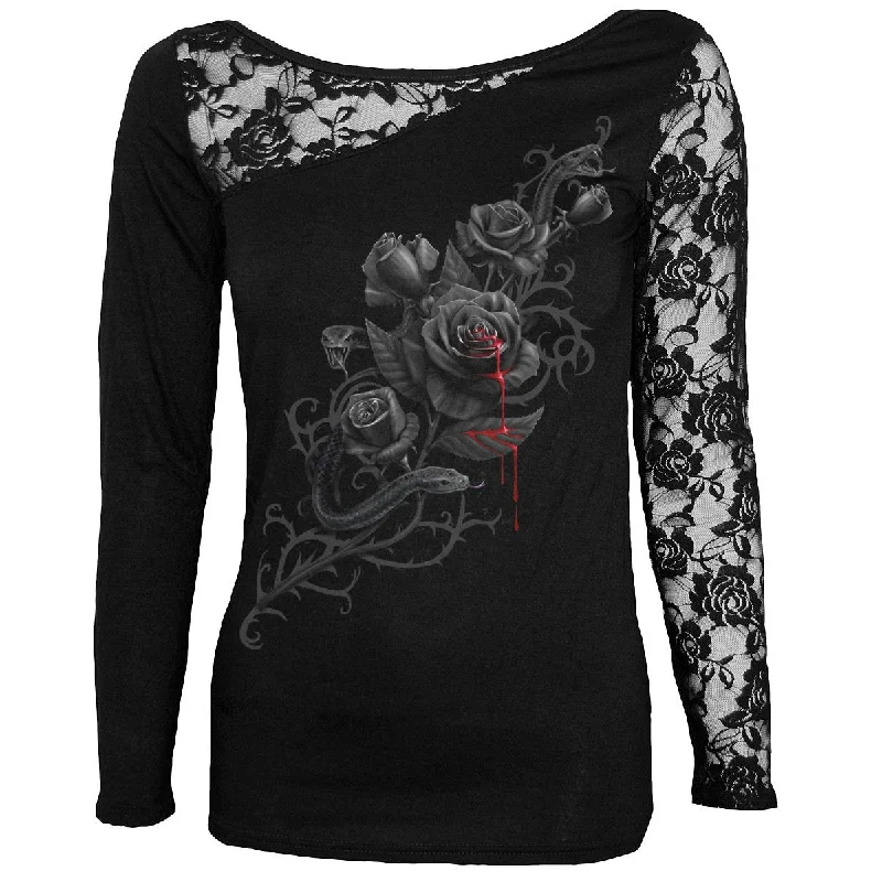 Plaid Women Long Sleeve Top for a Preppy VibeFATAL ATTRACTION - Lace One Shoulder Top Black Plaid Women Long Sleeve Top for a Preppy VibeFATAL ATTRACTION - Lace One Shoulder Top Black