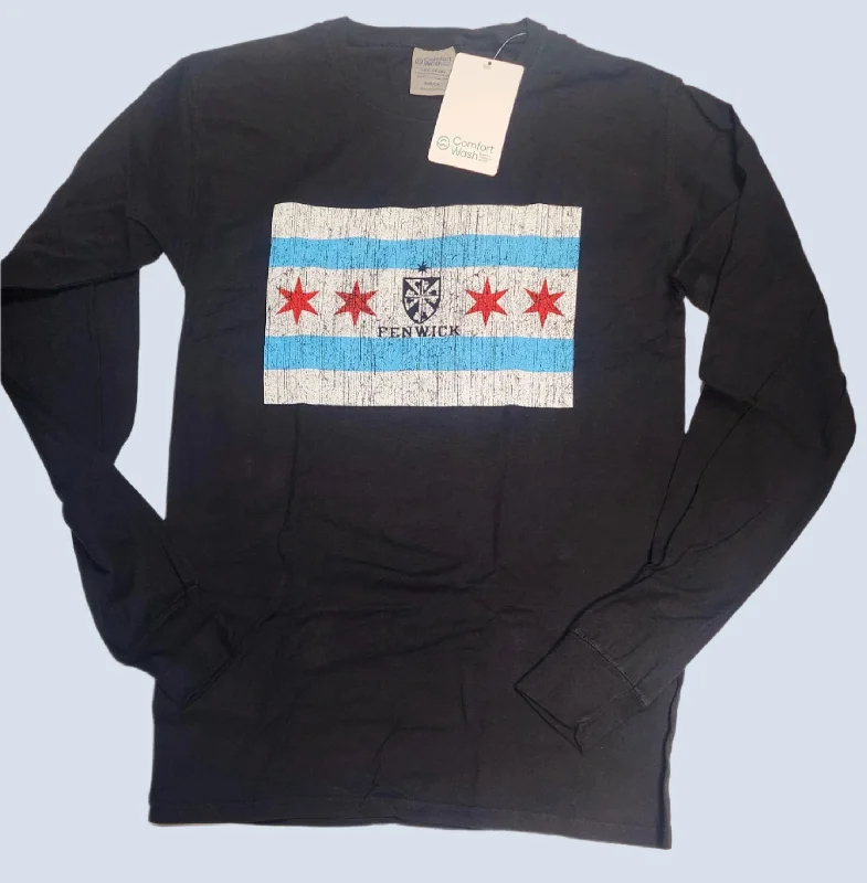 Thermal - lined polo shirt for cold - weather activitiesFenwick Chicago Flag T-Shirt -*NEW*LONG SLEEVE Thermal - lined polo shirt for cold - weather activitiesFenwick Chicago Flag T-Shirt -*NEW*LONG SLEEVE