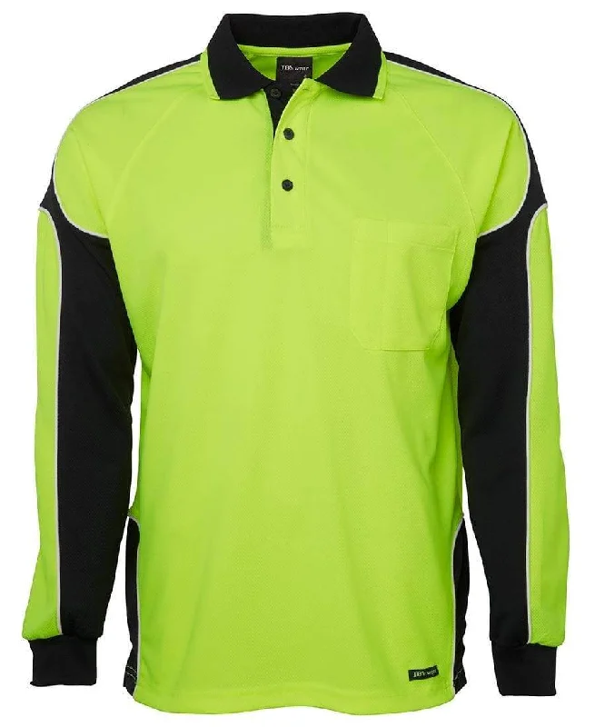 UV - protected polo shirt for outdoor enthusiastsJB'S Hi-Vis Long Sleeve Arm Panel Polo 6AP4L UV - protected polo shirt for outdoor enthusiastsJB'S Hi-Vis Long Sleeve Arm Panel Polo 6AP4L