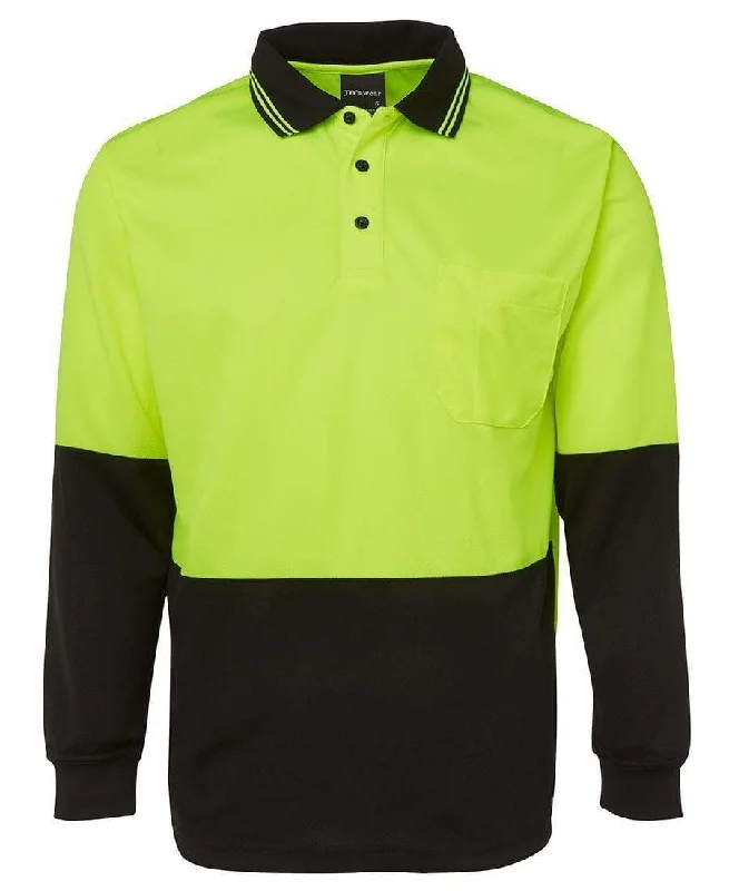 Floral print short - sleeve polo shirt for a feminine lookJB'S Hi-Vis Long Sleeve Traditional Polo 6HVPL Floral print short - sleeve polo shirt for a feminine lookJB'S Hi-Vis Long Sleeve Traditional Polo 6HVPL