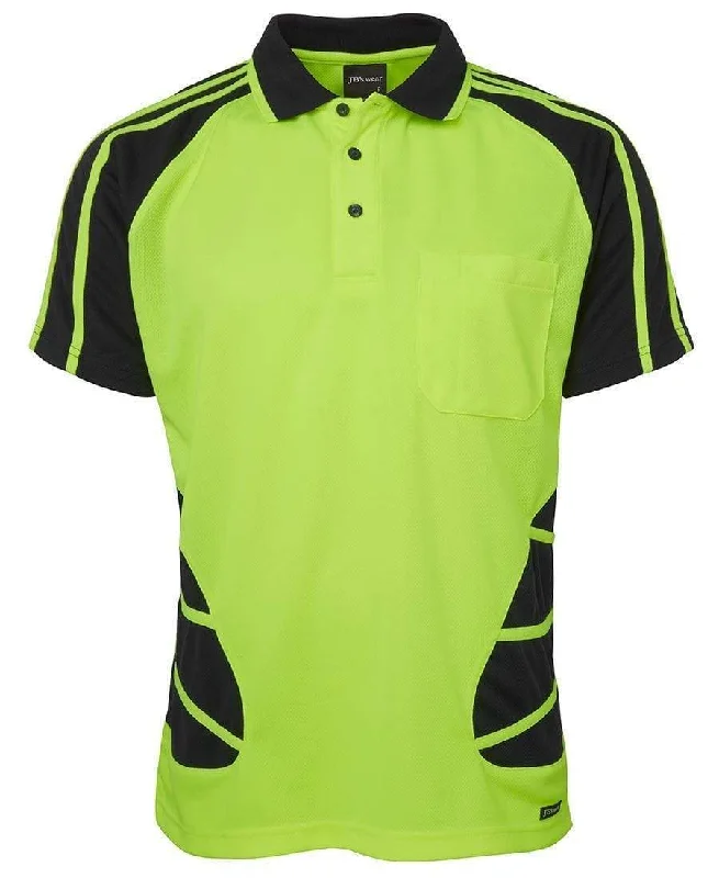 Puffed - sleeve polo shirt for a fashionable silhouetteJB'S Hi-Vis Short Sleeve Spider Polo 6HSP Puffed - sleeve polo shirt for a fashionable silhouetteJB'S Hi-Vis Short Sleeve Spider Polo 6HSP