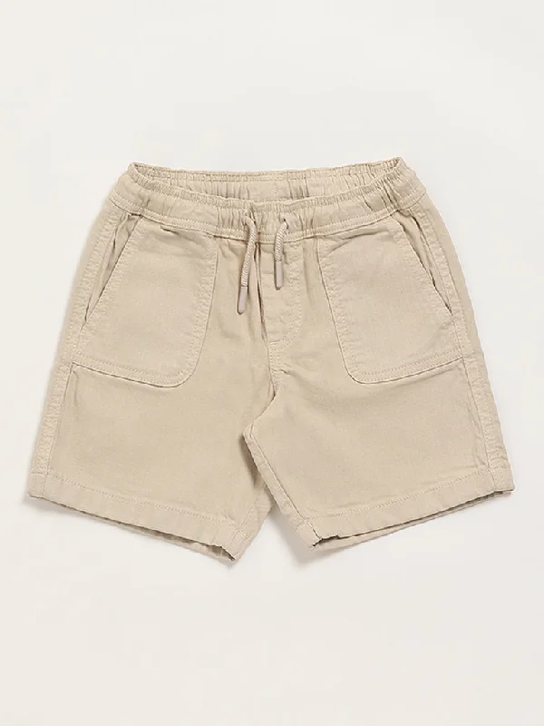 Twill Women Shorts with a Smooth Texture and DurabilityHOP Kids Beige Bermuda Shorts Twill Women Shorts with a Smooth Texture and DurabilityHOP Kids Beige Bermuda Shorts