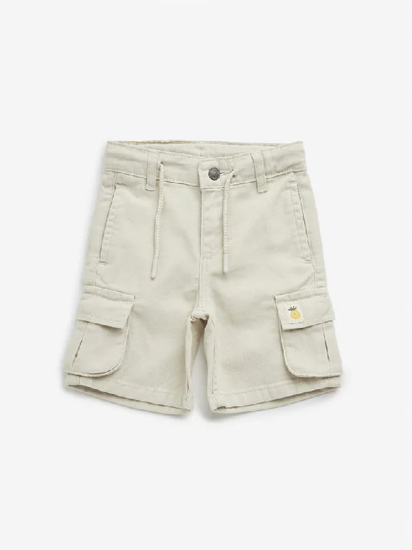 Embroidered Women Shorts with Intricate DesignsHOP Kids Beige Cargo-Style Mid-Rise Cotton Shorts Embroidered Women Shorts with Intricate DesignsHOP Kids Beige Cargo-Style Mid-Rise Cotton Shorts