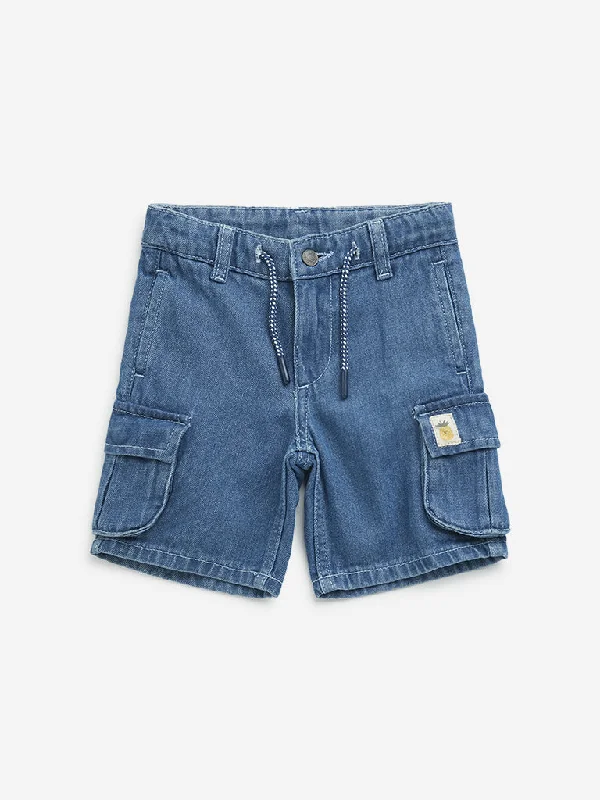 Ruffled Hem Women Shorts to Add a Feminine TouchHOP Kids Blue Mid-Rise Denim Shorts Ruffled Hem Women Shorts to Add a Feminine TouchHOP Kids Blue Mid-Rise Denim Shorts