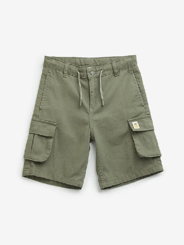 Bermuda Women Shorts for a Classic and Sophisticated LookHOP Kids Olive Green Cargo-Style Cotton Shorts Bermuda Women Shorts for a Classic and Sophisticated LookHOP Kids Olive Green Cargo-Style Cotton Shorts