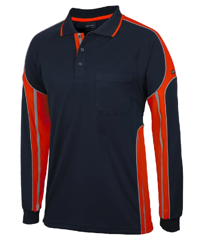 Animal print polo shirt for a bold fashion statementJB's Hi-Vis Long Sleeve Street Panel Polo 6SPPL Animal print polo shirt for a bold fashion statementJB's Hi-Vis Long Sleeve Street Panel Polo 6SPPL