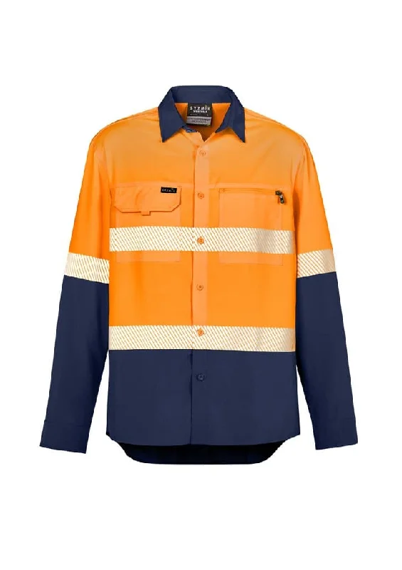 Polo shirt with a hidden pocket for small essentialsMens Hi Vis Outdoor Segmented Tape L/S Shirt ZW470 Polo shirt with a hidden pocket for small essentialsMens Hi Vis Outdoor Segmented Tape L/S Shirt ZW470