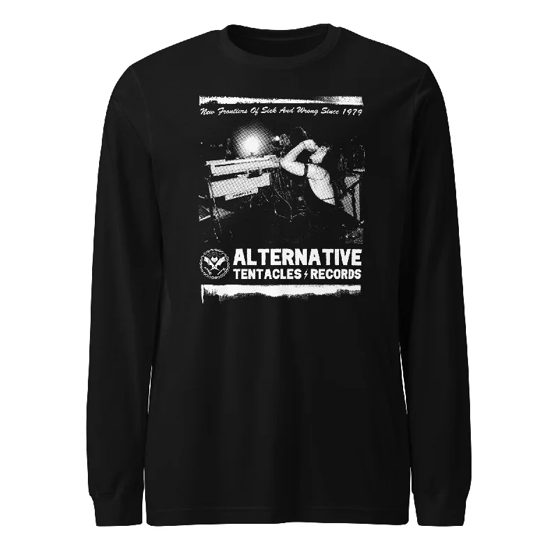 Mock Neck Women Long Sleeve Top for a Modern Aesthetic"New Frontiers Of Sick And Wrong Since 1979" feat. THE DARTS Unisex Long Sleeve Tee Mock Neck Women Long Sleeve Top for a Modern Aesthetic"New Frontiers Of Sick And Wrong Since 1979" feat. THE DARTS Unisex Long Sleeve Tee