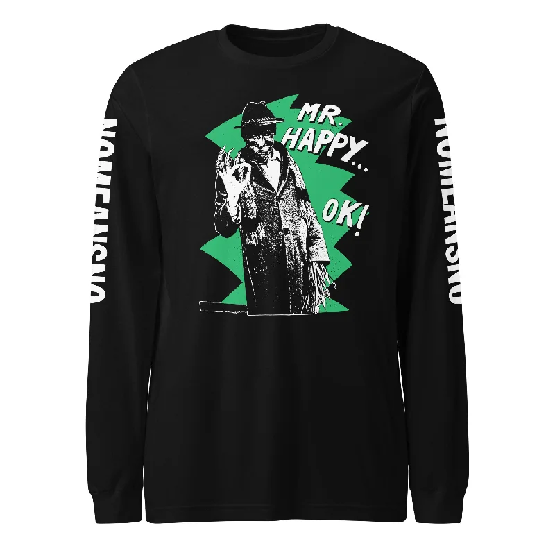 Thermal Women Long Sleeve Top for Extra Warmth in WinterNomeansno "Mr Happy" Black Unisex Long Sleeve Tee Thermal Women Long Sleeve Top for Extra Warmth in WinterNomeansno "Mr Happy" Black Unisex Long Sleeve Tee