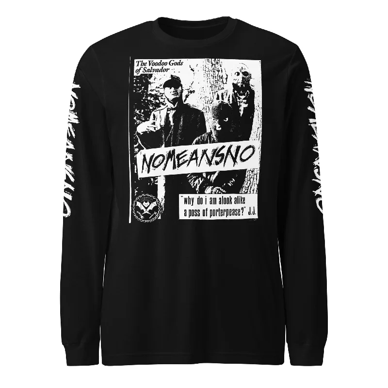 Mock Neck Women Long Sleeve Top for a Modern AestheticNomeansno "Voodoo Gods" Black Unisex Long Sleeve Tee Mock Neck Women Long Sleeve Top for a Modern AestheticNomeansno "Voodoo Gods" Black Unisex Long Sleeve Tee