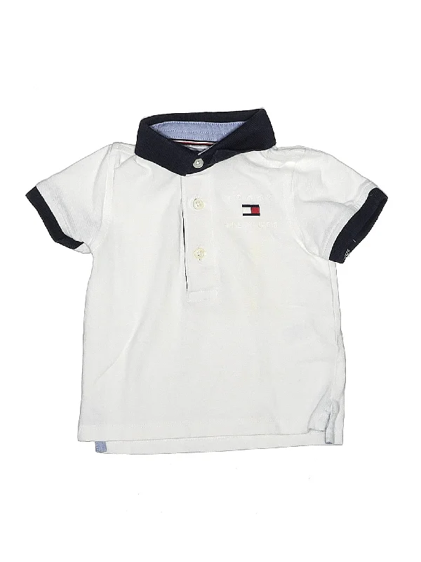 Polo shirt with a built - in bra for added supportShort Sleeve Polo