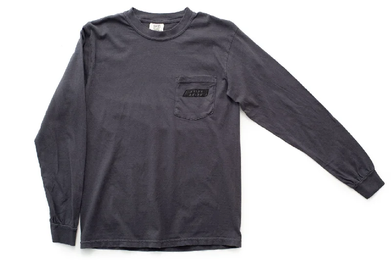 Ribbed Women Long Sleeve Top with a Textured AppealState Bicycle Co. - "Ambigram" - Pocket Long Sleeve T-Shirt (Graphite) Ribbed Women Long Sleeve Top with a Textured AppealState Bicycle Co. - "Ambigram" - Pocket Long Sleeve T-Shirt (Graphite)