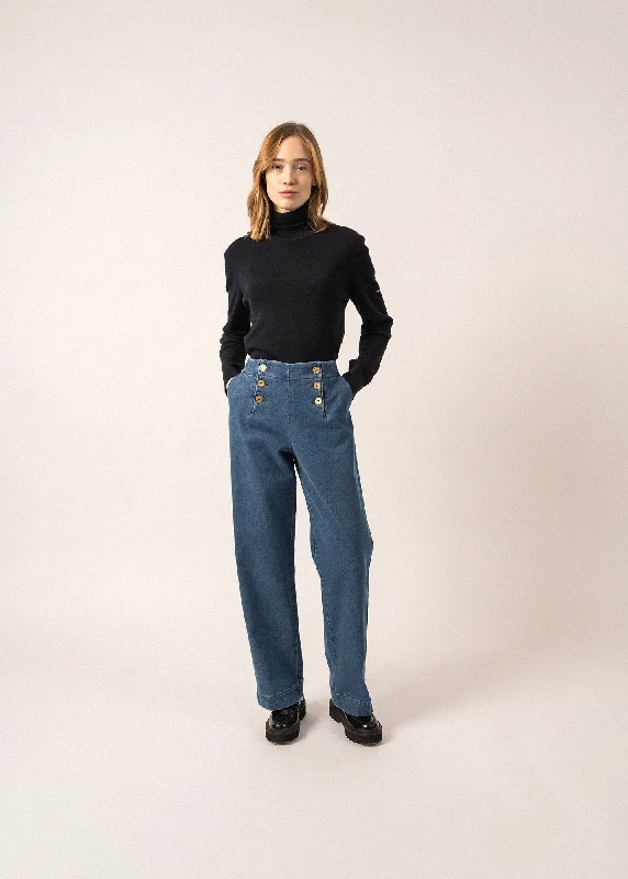 Printed Animal Print Women Shorts for a Wild and Stylish AppearanceTorie Ponte Trousers - in denim (COOPER JEAN) Printed Animal Print Women Shorts for a Wild and Stylish AppearanceTorie Ponte Trousers - in denim (COOPER JEAN)