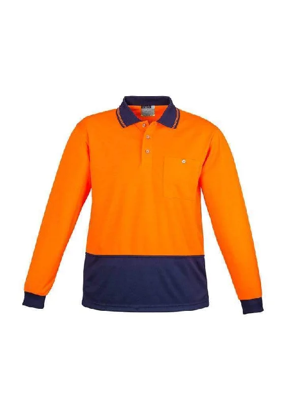 Sustainable polo shirt made from recycled materialsUnisex Hi Vis Basic Spliced Polo - Long Sleeve ZH232 Sustainable polo shirt made from recycled materialsUnisex Hi Vis Basic Spliced Polo - Long Sleeve ZH232
