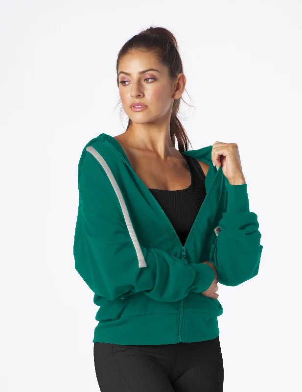 Metallic Accent Women Long Sleeve Top for a Glamorous LookVintage Oversized Zip Up: Emerald Metallic Accent Women Long Sleeve Top for a Glamorous LookVintage Oversized Zip Up: Emerald