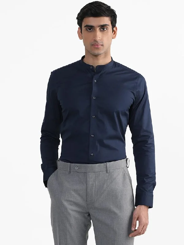 Leather Look Women Shorts for an Edgy and Chic StyleWES Formals Plain Indigo Cotton Blend Slim-Fit Shirt Leather Look Women Shorts for an Edgy and Chic StyleWES Formals Plain Indigo Cotton Blend Slim-Fit Shirt