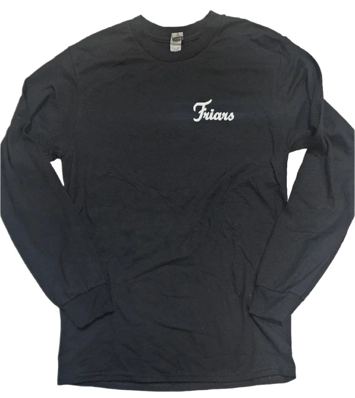 Ruffled cuffs polo shirt for a more elegant touchBlack Long Sleeve Friars T Shirt