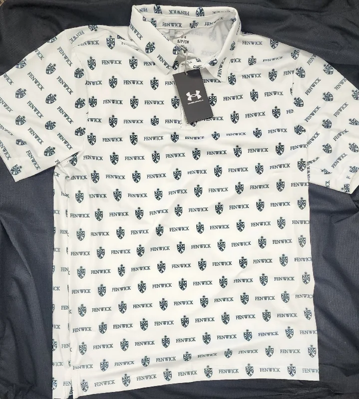Button - through back polo shirt for a unique designWhite Under Armour Brand Golf Shirt Button - through back polo shirt for a unique designWhite Under Armour Brand Golf Shirt