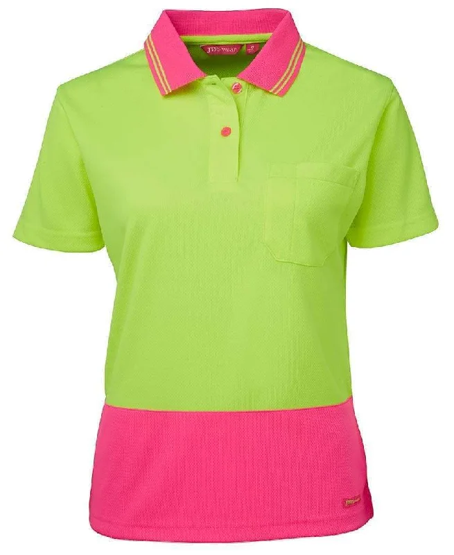 Polo shirt with a drawstring hem for an adjustable fitJB'S Women’s Hi-Vis Short Sleeve Comfort Polo 6LHCP Polo shirt with a drawstring hem for an adjustable fitJB'S Women’s Hi-Vis Short Sleeve Comfort Polo 6LHCP