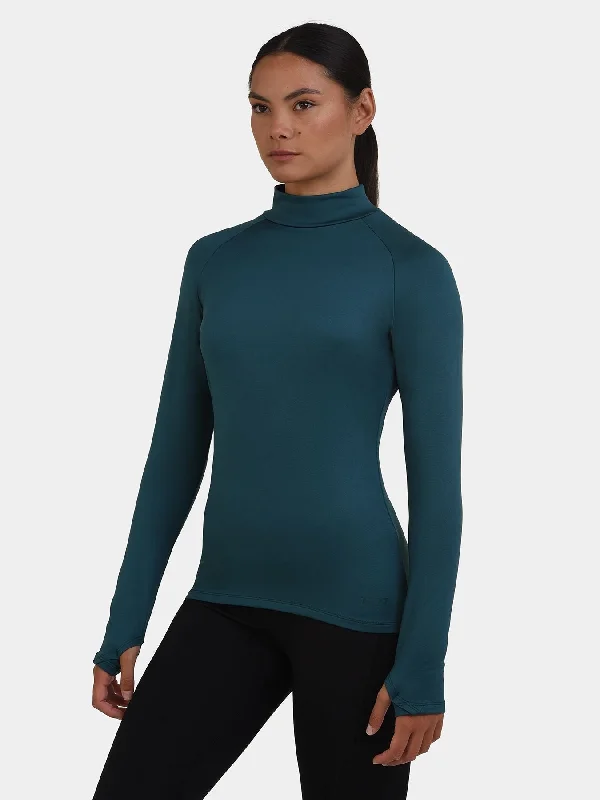 Metallic Accent Women Long Sleeve Top for a Glamorous LookBliss SuperThermal Long Sleeve Running Mock Neck Top For Women With Thumbholes & Brushed Inner Fabric Metallic Accent Women Long Sleeve Top for a Glamorous LookBliss SuperThermal Long Sleeve Running Mock Neck Top For Women With Thumbholes & Brushed Inner Fabric