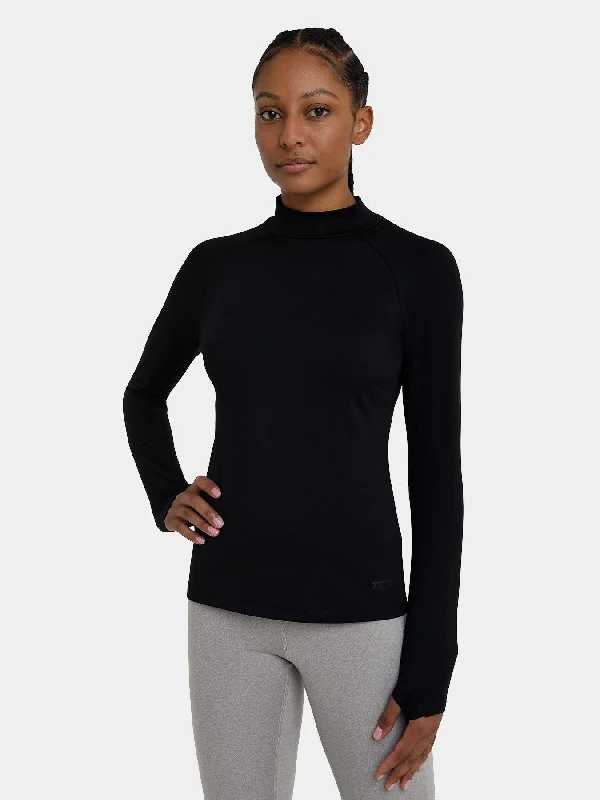 Button - Down Women Long Sleeve Top for a Classic StyleBliss SuperThermal Long Sleeve Running Mock Neck Top For Women With Thumbholes & Brushed Inner Fabric Button - Down Women Long Sleeve Top for a Classic StyleBliss SuperThermal Long Sleeve Running Mock Neck Top For Women With Thumbholes & Brushed Inner Fabric