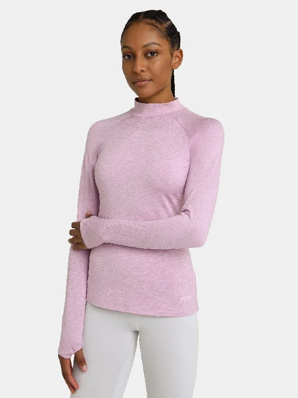Metallic Accent Women Long Sleeve Top for a Glamorous LookBliss SuperThermal Long Sleeve Running Mock Neck Top For Women With Thumbholes & Brushed Inner Fabric Metallic Accent Women Long Sleeve Top for a Glamorous LookBliss SuperThermal Long Sleeve Running Mock Neck Top For Women With Thumbholes & Brushed Inner Fabric