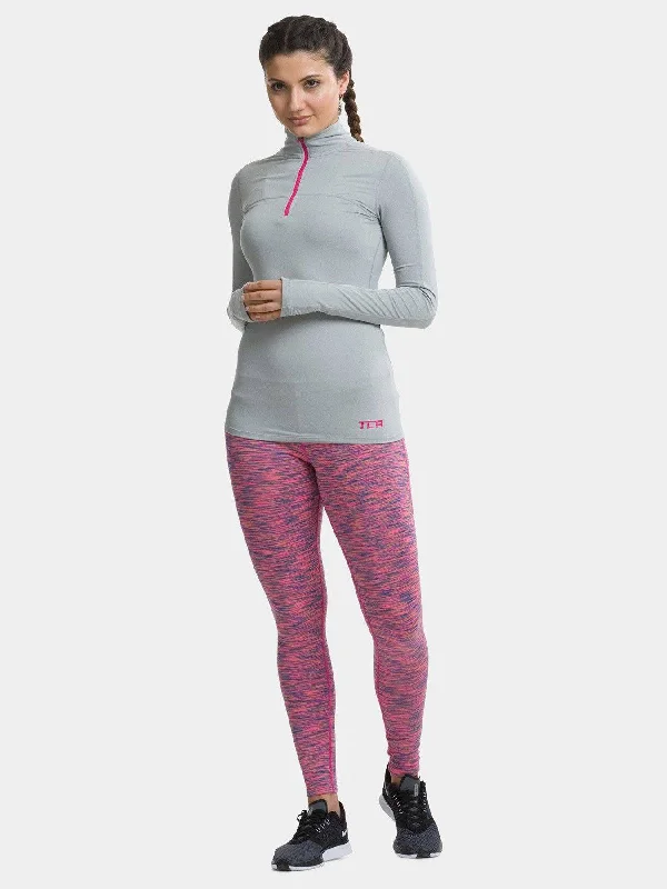 Cable - Knit Women Long Sleeve Top with a Cozy TextureFusion Half Zip Running Top For Women With Thumbholes & Back Zip Pocket Cable - Knit Women Long Sleeve Top with a Cozy TextureFusion Half Zip Running Top For Women With Thumbholes & Back Zip Pocket