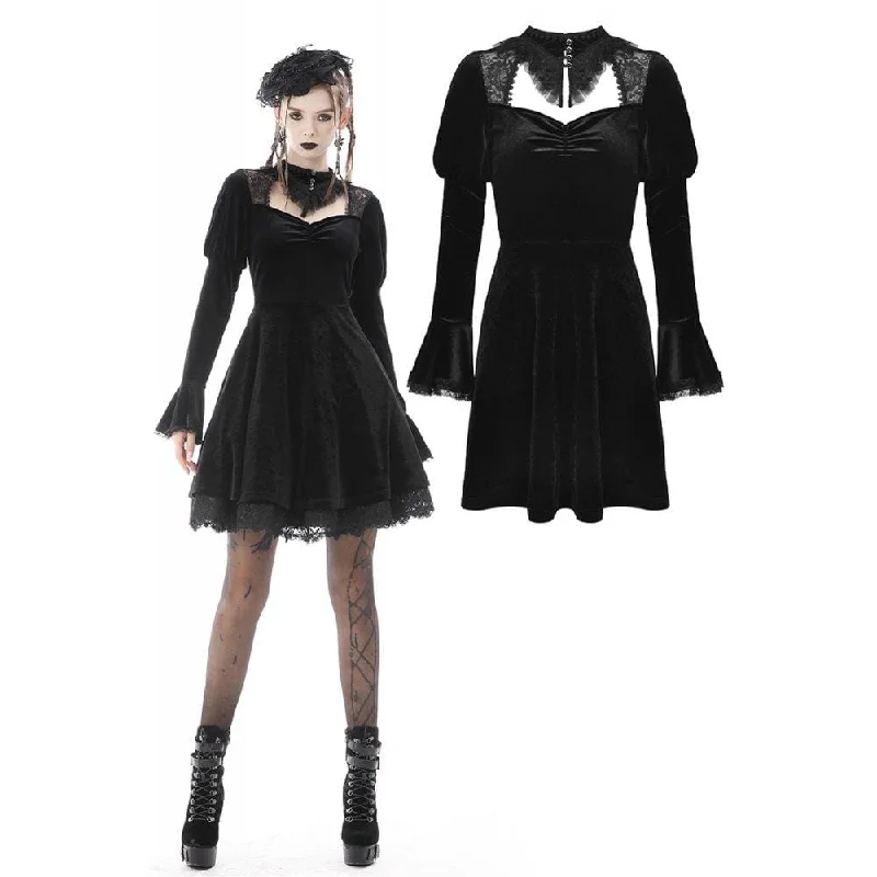 Plus Size Women Long Sleeve Top for a Flattering and Comfortable FitWomen's Gothic Puff Sleeved Cutout Velvet Dress Plus Size Women Long Sleeve Top for a Flattering and Comfortable FitWomen's Gothic Puff Sleeved Cutout Velvet Dress