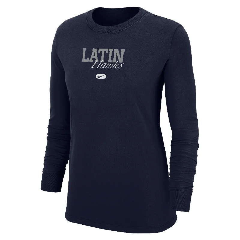 Navy blue slim - fit polo shirt for office wearWomen's Nike Long Sleeve Tee