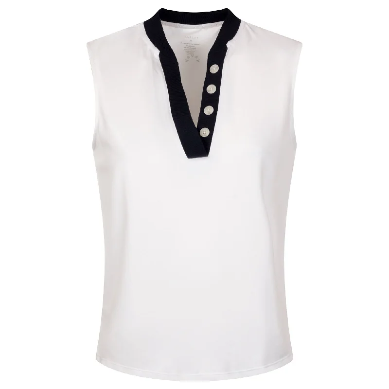Polo shirt with a scalloped hem for a feminine detailWomens Shelby Performance Tank Polo White/Blue Nights - 2025 Polo shirt with a scalloped hem for a feminine detailWomens Shelby Performance Tank Polo White/Blue Nights - 2025